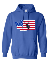 Load image into Gallery viewer, Pullover Hooded Sweatshirt Washington Royal Elk Vibrant Design High Quality Tight Knit Ring Spun Low Maintenance Cotton Printed With The Newest Available Color Transfer Technology