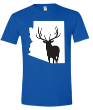 Load image into Gallery viewer, Short Sleeve T-Shirt Arizona Royal Elk Vibrant Design High Quality Tight Knit Ring Spun Low Maintenance Cotton Printed With The Newest Available Color Transfer Technology