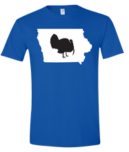 Load image into Gallery viewer, Short Sleeve T-Shirt Iowa Royal Turkey Vibrant Design High Quality Tight Knit Ring Spun Low Maintenance Cotton Printed With The Newest Available Color Transfer Technology