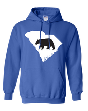 Load image into Gallery viewer, Pullover Hooded Sweatshirt South Carolina Royal Black Bear Vibrant Design High Quality Tight Knit Ring Spun Low Maintenance Cotton Printed With The Newest Available Color Transfer Technology