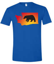 Load image into Gallery viewer, Short Sleeve T-Shirt Washington Royal Black Bear Vibrant Design High Quality Tight Knit Ring Spun Low Maintenance Cotton Printed With The Newest Available Color Transfer Technology