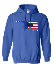 Load image into Gallery viewer, Pullover Hooded Sweatshirt Oklahoma Royal Turkey Vibrant Design High Quality Tight Knit Ring Spun Low Maintenance Cotton Printed With The Newest Available Color Transfer Technology