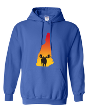 Load image into Gallery viewer, Pullover Hooded Sweatshirt New Hampshire Royal Moose Vibrant Design High Quality Tight Knit Ring Spun Low Maintenance Cotton Printed With The Newest Available Color Transfer Technology