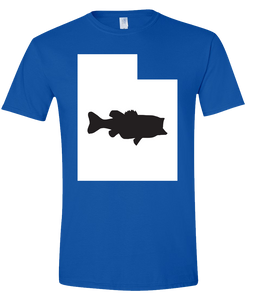 Short Sleeve T-Shirt Utah Royal Large Mouth Bass Vibrant Design High Quality Tight Knit Ring Spun Low Maintenance Cotton Printed With The Newest Available Color Transfer Technology