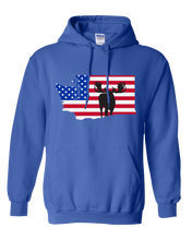 Load image into Gallery viewer, Pullover Hooded Sweatshirt Washington Royal Moose Vibrant Design High Quality Tight Knit Ring Spun Low Maintenance Cotton Printed With The Newest Available Color Transfer Technology
