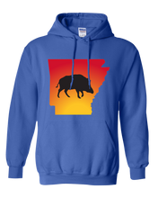 Load image into Gallery viewer, Pullover Hooded Sweatshirt Arkansas Royal Wild Hog Vibrant Design High Quality Tight Knit Ring Spun Low Maintenance Cotton Printed With The Newest Available Color Transfer Technology