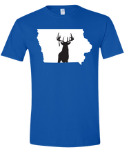 Load image into Gallery viewer, Short Sleeve T-Shirt Iowa Royal Whitetail Deer Vibrant Design High Quality Tight Knit Ring Spun Low Maintenance Cotton Printed With The Newest Available Color Transfer Technology
