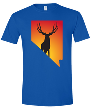 Load image into Gallery viewer, Short Sleeve T-Shirt Nevada Royal Mule Deer Vibrant Design High Quality Tight Knit Ring Spun Low Maintenance Cotton Printed With The Newest Available Color Transfer Technology