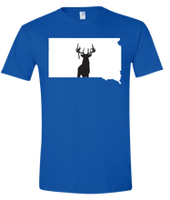 Load image into Gallery viewer, Short Sleeve T-Shirt South Dakota Royal Whitetail Deer Vibrant Design High Quality Tight Knit Ring Spun Low Maintenance Cotton Printed With The Newest Available Color Transfer Technology