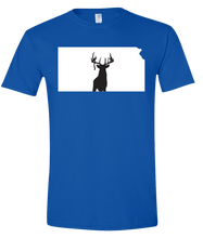 Load image into Gallery viewer, Short Sleeve T-Shirt Kansas Royal Whitetail Deer Vibrant Design High Quality Tight Knit Ring Spun Low Maintenance Cotton Printed With The Newest Available Color Transfer Technology