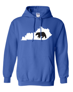 Pullover Hooded Sweatshirt Kentucky Royal Black Bear Vibrant Design High Quality Tight Knit Ring Spun Low Maintenance Cotton Printed With The Newest Available Color Transfer Technology