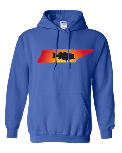 Pullover Hooded Sweatshirt Tennessee Royal Large Mouth Bass Vibrant Design High Quality Tight Knit Ring Spun Low Maintenance Cotton Printed With The Newest Available Color Transfer Technology