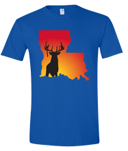 Load image into Gallery viewer, Short Sleeve T-Shirt Louisiana Royal Whitetail Deer Vibrant Design High Quality Tight Knit Ring Spun Low Maintenance Cotton Printed With The Newest Available Color Transfer Technology