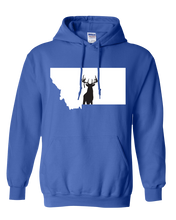 Load image into Gallery viewer, Pullover Hooded Sweatshirt Montana Royal Whitetail Deer Vibrant Design High Quality Tight Knit Ring Spun Low Maintenance Cotton Printed With The Newest Available Color Transfer Technology