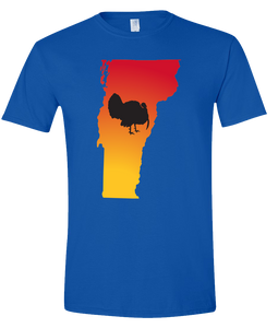 Short Sleeve T-Shirt Vermont Royal Turkey Vibrant Design High Quality Tight Knit Ring Spun Low Maintenance Cotton Printed With The Newest Available Color Transfer Technology