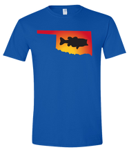 Load image into Gallery viewer, Short Sleeve T-Shirt Oklahoma Royal Large Mouth Bass Vibrant Design High Quality Tight Knit Ring Spun Low Maintenance Cotton Printed With The Newest Available Color Transfer Technology