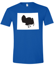 Load image into Gallery viewer, Short Sleeve T-Shirt Wyoming Royal Turkey Vibrant Design High Quality Tight Knit Ring Spun Low Maintenance Cotton Printed With The Newest Available Color Transfer Technology