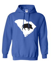 Load image into Gallery viewer, Pullover Hooded Sweatshirt South Carolina Royal Wild Hog Vibrant Design High Quality Tight Knit Ring Spun Low Maintenance Cotton Printed With The Newest Available Color Transfer Technology