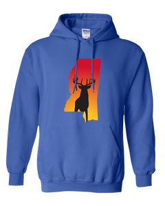 Pullover Hooded Sweatshirt Mississippi Royal Whitetail Deer Vibrant Design High Quality Tight Knit Ring Spun Low Maintenance Cotton Printed With The Newest Available Color Transfer Technology