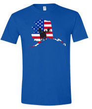 Load image into Gallery viewer, Short Sleeve T-Shirt Alaska Royal Moose Vibrant Design High Quality Tight Knit Ring Spun Low Maintenance Cotton Printed With The Newest Available Color Transfer Technology