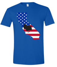 Load image into Gallery viewer, Short Sleeve T-Shirt California Royal Turkey Vibrant Design High Quality Tight Knit Ring Spun Low Maintenance Cotton Printed With The Newest Available Color Transfer Technology