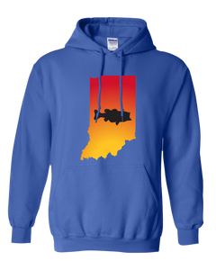 Pullover Hooded Sweatshirt Indiana Royal Large Mouth Bass Vibrant Design High Quality Tight Knit Ring Spun Low Maintenance Cotton Printed With The Newest Available Color Transfer Technology