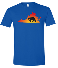 Load image into Gallery viewer, Short Sleeve T-Shirt Virginia Royal Black Bear Vibrant Design High Quality Tight Knit Ring Spun Low Maintenance Cotton Printed With The Newest Available Color Transfer Technology