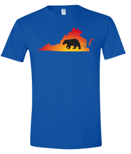 Short Sleeve T-Shirt Virginia Royal Black Bear Vibrant Design High Quality Tight Knit Ring Spun Low Maintenance Cotton Printed With The Newest Available Color Transfer Technology