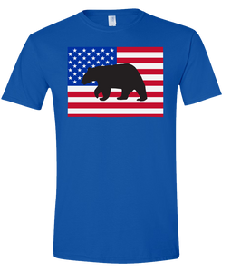 Short Sleeve T-Shirt Colorado Royal Black Bear Vibrant Design High Quality Tight Knit Ring Spun Low Maintenance Cotton Printed With The Newest Available Color Transfer Technology
