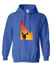 Load image into Gallery viewer, Pullover Hooded Sweatshirt Idaho Royal Moose Vibrant Design High Quality Tight Knit Ring Spun Low Maintenance Cotton Printed With The Newest Available Color Transfer Technology