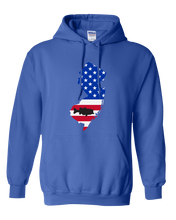 Load image into Gallery viewer, Pullover Hooded Sweatshirt New Jersey Royal Large Mouth Bass Vibrant Design High Quality Tight Knit Ring Spun Low Maintenance Cotton Printed With The Newest Available Color Transfer Technology
