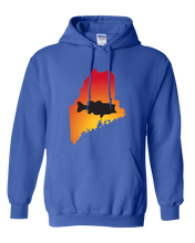 Load image into Gallery viewer, Pullover Hooded Sweatshirt Maine Royal Large Mouth Bass Vibrant Design High Quality Tight Knit Ring Spun Low Maintenance Cotton Printed With The Newest Available Color Transfer Technology