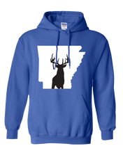 Load image into Gallery viewer, Pullover Hooded Sweatshirt Arkansas Royal Whitetail Deer Vibrant Design High Quality Tight Knit Ring Spun Low Maintenance Cotton Printed With The Newest Available Color Transfer Technology