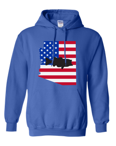 Pullover Hooded Sweatshirt Arizona Royal Large Mouth Bass Vibrant Design High Quality Tight Knit Ring Spun Low Maintenance Cotton Printed With The Newest Available Color Transfer Technology