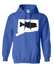 Load image into Gallery viewer, Pullover Hooded Sweatshirt Connecticut Royal Large Mouth Bass Vibrant Design High Quality Tight Knit Ring Spun Low Maintenance Cotton Printed With The Newest Available Color Transfer Technology