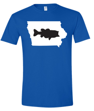 Load image into Gallery viewer, Short Sleeve T-Shirt Iowa Royal Large Mouth Bass Vibrant Design High Quality Tight Knit Ring Spun Low Maintenance Cotton Printed With The Newest Available Color Transfer Technology