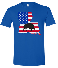 Load image into Gallery viewer, Short Sleeve T-Shirt Louisiana Royal Wild Hog Vibrant Design High Quality Tight Knit Ring Spun Low Maintenance Cotton Printed With The Newest Available Color Transfer Technology