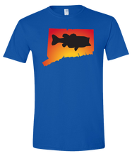 Load image into Gallery viewer, Short Sleeve T-Shirt Connecticut Royal Large Mouth Bass Vibrant Design High Quality Tight Knit Ring Spun Low Maintenance Cotton Printed With The Newest Available Color Transfer Technology