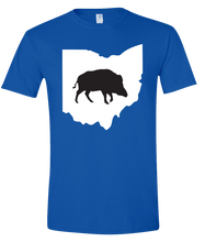 Load image into Gallery viewer, Short Sleeve T-Shirt Ohio Royal Wild Hog Vibrant Design High Quality Tight Knit Ring Spun Low Maintenance Cotton Printed With The Newest Available Color Transfer Technology