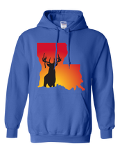 Load image into Gallery viewer, Pullover Hooded Sweatshirt Louisiana Royal Whitetail Deer Vibrant Design High Quality Tight Knit Ring Spun Low Maintenance Cotton Printed With The Newest Available Color Transfer Technology