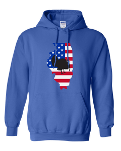 Pullover Hooded Sweatshirt Illinois Royal Turkey Vibrant Design High Quality Tight Knit Ring Spun Low Maintenance Cotton Printed With The Newest Available Color Transfer Technology