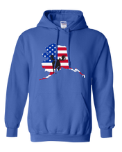 Load image into Gallery viewer, Pullover Hooded Sweatshirt Alaska Royal Moose Vibrant Design High Quality Tight Knit Ring Spun Low Maintenance Cotton Printed With The Newest Available Color Transfer Technology