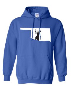 Pullover Hooded Sweatshirt Oklahoma Royal Whitetail Deer Vibrant Design High Quality Tight Knit Ring Spun Low Maintenance Cotton Printed With The Newest Available Color Transfer Technology