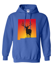 Load image into Gallery viewer, Pullover Hooded Sweatshirt New Mexico Royal Elk Vibrant Design High Quality Tight Knit Ring Spun Low Maintenance Cotton Printed With The Newest Available Color Transfer Technology