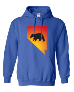 Pullover Hooded Sweatshirt Nevada Royal Black Bear Vibrant Design High Quality Tight Knit Ring Spun Low Maintenance Cotton Printed With The Newest Available Color Transfer Technology