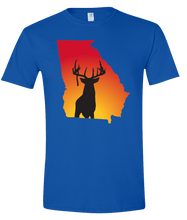 Load image into Gallery viewer, Short Sleeve T-Shirt Georgia Royal Whitetail Deer Vibrant Design High Quality Tight Knit Ring Spun Low Maintenance Cotton Printed With The Newest Available Color Transfer Technology