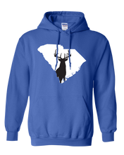 Load image into Gallery viewer, Pullover Hooded Sweatshirt South Carolina Royal Whitetail Deer Vibrant Design High Quality Tight Knit Ring Spun Low Maintenance Cotton Printed With The Newest Available Color Transfer Technology