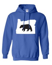 Load image into Gallery viewer, Pullover Hooded Sweatshirt Oregon Royal Black Bear Vibrant Design High Quality Tight Knit Ring Spun Low Maintenance Cotton Printed With The Newest Available Color Transfer Technology