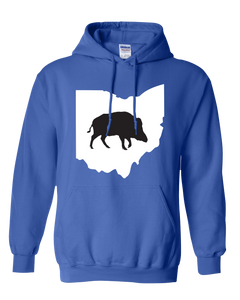 Pullover Hooded Sweatshirt Ohio Royal Wild Hog Vibrant Design High Quality Tight Knit Ring Spun Low Maintenance Cotton Printed With The Newest Available Color Transfer Technology