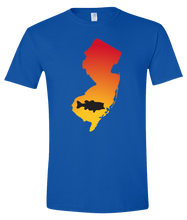 Load image into Gallery viewer, Short Sleeve T-Shirt New Jersey Royal Large Mouth Bass Vibrant Design High Quality Tight Knit Ring Spun Low Maintenance Cotton Printed With The Newest Available Color Transfer Technology
